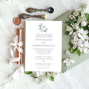 Invitation Chloe Élégante Simplicité de la verdure Mariage ca