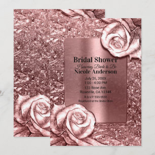Invitation Choc Liquide Chrome Métallisé Rose Gold pour Maria