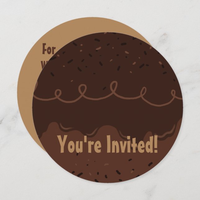 Invitation Chocolat Anniversaire Gel Frosting (Devant / Derrière)