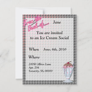 Invitation Chocolat aux fraises Modèle Sundae