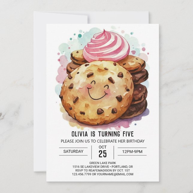 Invitation Chocolat Bohemian Sweets Cookies Anniversaire (Devant)