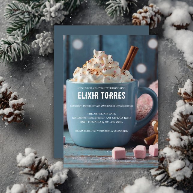 Invitation Chocolat chaud avec crème humide Baby shower confo (Créateur téléchargé)