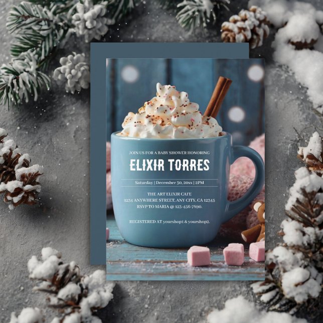 Invitation Chocolat chaud avec crème humide Baby shower confo (Créateur téléchargé)