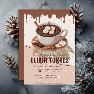 Invitation Chocolat chaud et biscuits Baby shower d'hiver