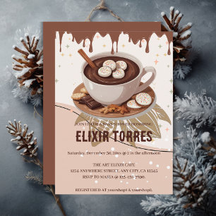 Invitation Chocolat chaud et biscuits Baby shower d'hiver