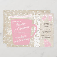 Chocolat chaud fête d'anniversaire d'hiver pour fi