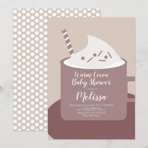 Invitation Chocolat Chaud Moderne Tasse Cocoa Fête de Naissan