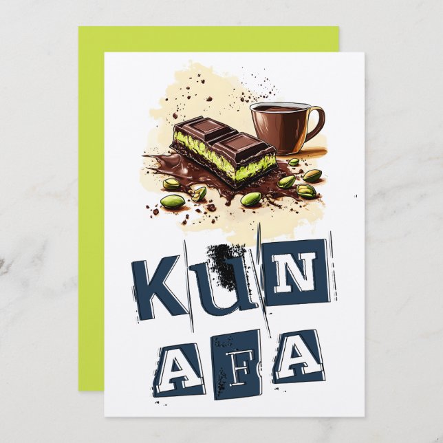 Invitation Chocolat de Dubai Kunafa un ami et un analyste de  (Devant / Derrière)