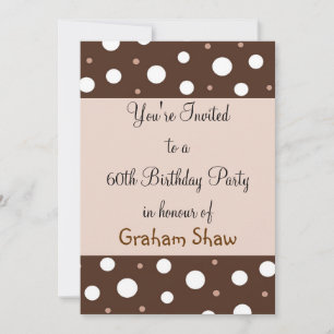 Invitation Chocolat et vanille 60e anniversaire