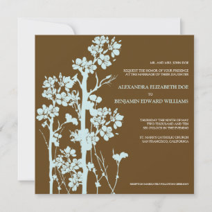 Invitation Chocolat floral japonais/Faire-part de mariage ble