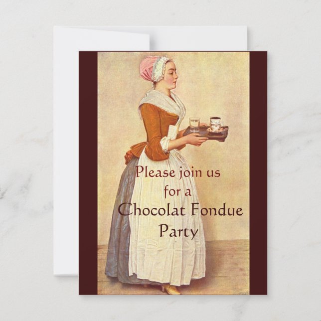 INVITATION CHOCOLAT FONDUE DÎNER FÊTE (Devant)