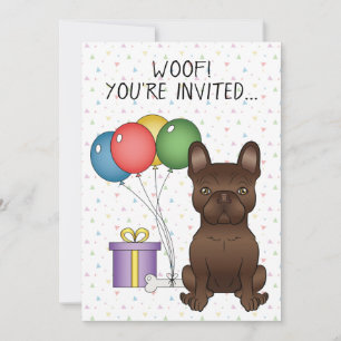 Invitation Chocolat French Bulldog mignon Cartoon Chien anniv