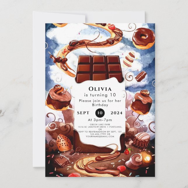 Invitation Chocolat Personnalisé Magique Anniversaire (Devant)