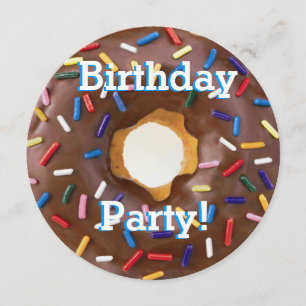 Invitation Chocolat pour la fête d'anniversaire avec du Donut