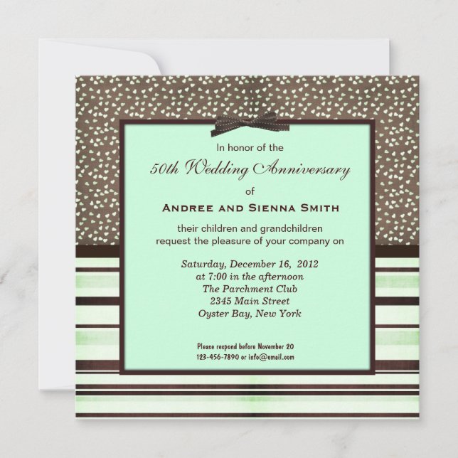 Invitation ChocoMint 50e anniversaire de mariage (Devant)