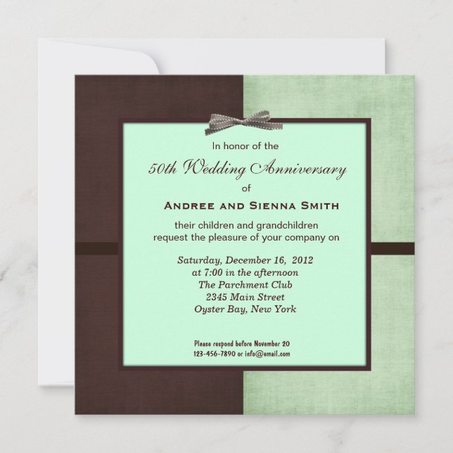 Invitation ChocoMint 50e anniversaire de mariage (Devant)