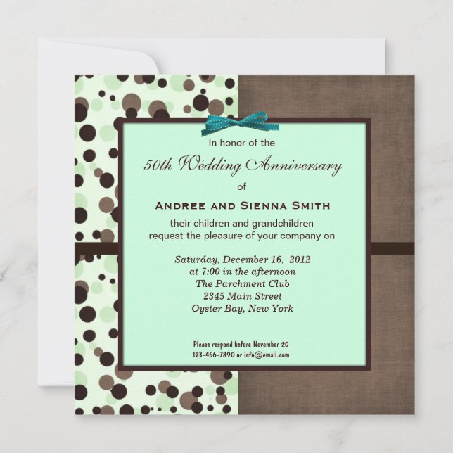 Invitation ChocoMint 50e anniversaire de mariage (Devant)