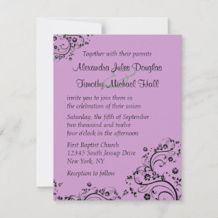 Invitation Choisir une couleur de dos tourbillons floraux fai