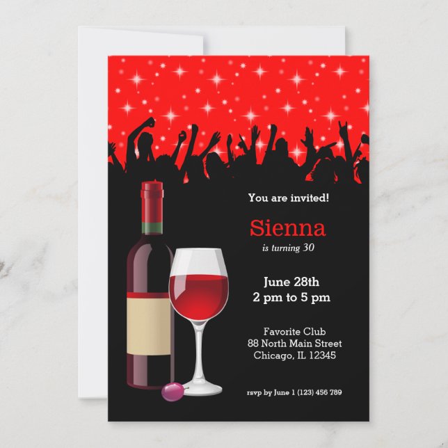 Invitation Choix de la couleur de fond du cocktail * (Devant)