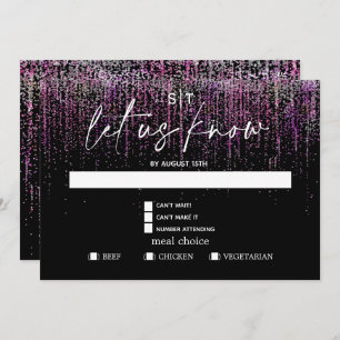 Invitation Choix de repas moderne RSVP Edgy Magenta Parties s