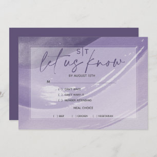 Invitation Choix moderne de repas de prune RSVP Aquarelle str
