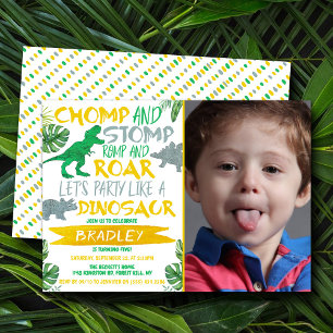 Invitation Chomp & Stomp ! Dinosaur à tout âge Anniversaire P