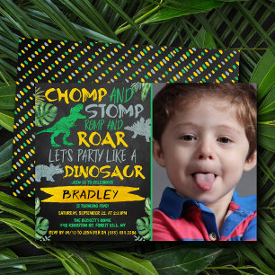 Invitation Chomp & Stomp ! Dinosaur à tout âge Anniversaire P