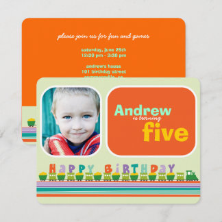 Invitation Choo Choo Joyeux Anniversaire Train Boy Birthday P