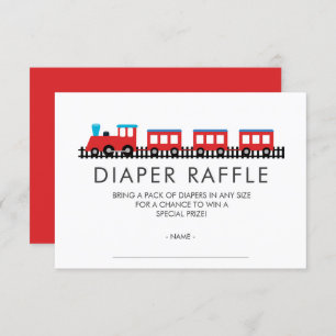 Invitation CHOO CHOO TRAIN Baby shower Déchets Raffle Billet