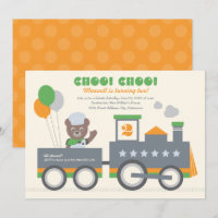 Choo Choo Train Orange Bear Conducteur Anniversair