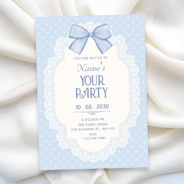 Invitation Choquette au ruban bleu (Créateur téléchargé)