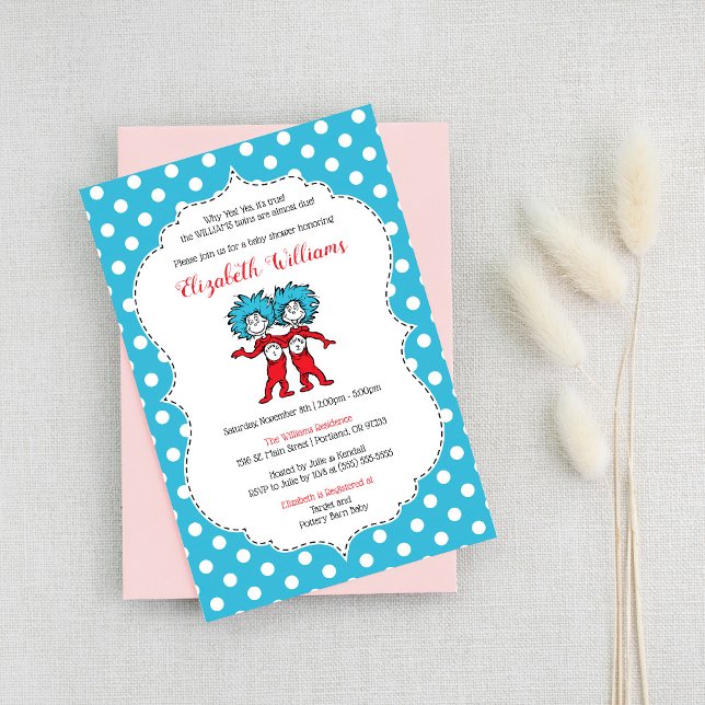 Invitation Chose 1 Chose 2 | Jumeaux Baby Shower (Créateur téléchargé)