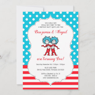 Invitation Chose Une Chose Deux Anniversaire de Jumeaux