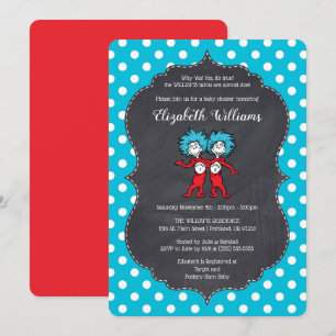 Invitation Chose Une Chose Deux Jumeaux Tableau Noir Baby S