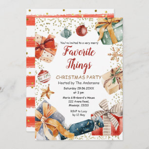 Invitation Choses favorites Noël Échange cadeau fête