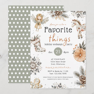 Invitation Choses Préférées Échange de Cadeaux Bohème Fête de