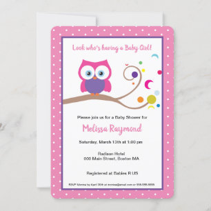Invitation Chou fille rose Charming mignonne Yeux expressifs