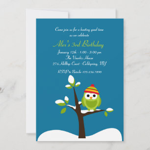 Invitation Chouette d'Hiver