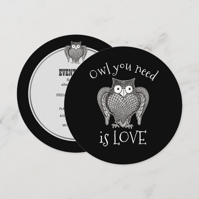 Invitation Chouette dont vous avez besoin (Devant / Derrière)