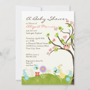 Invitation Chouette mignonne à lunettes de soleil Arbre de vi