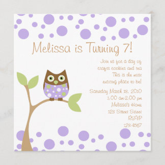 Invitation Chouette pourpre