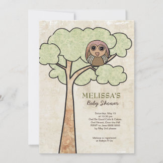 Invitation Chouette Vintage dans l'Invitation du Baby shower