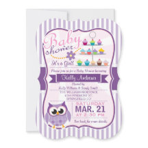 Chouette violette rose et lavande, Baby shower de 