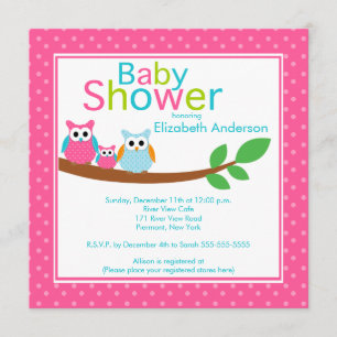 Invitation Chouettes de papa et maman avec Baby shower de la