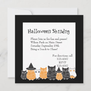 Invitation Chouettes d'Halloween