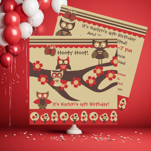 Invitation Chouettes personnalisées sur une succursale Invita