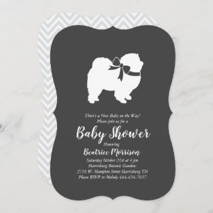 Invitation Chow Chow Chien Baby shower neutre