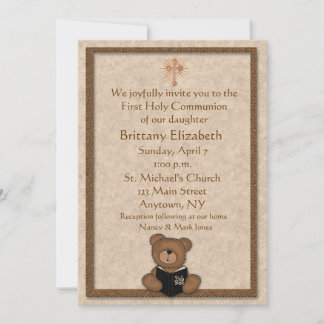 Invitation chrétienne d'ours de nounours