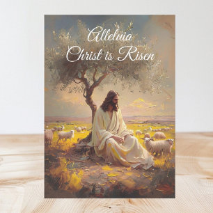 Invitation Christ vintage ressuscité Pâques chrétien religieu