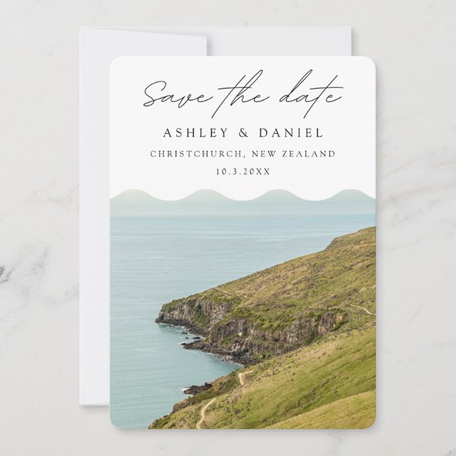 Invitation Christchurch Save the Date Mariage en Nouvelle-Zél (Devant)